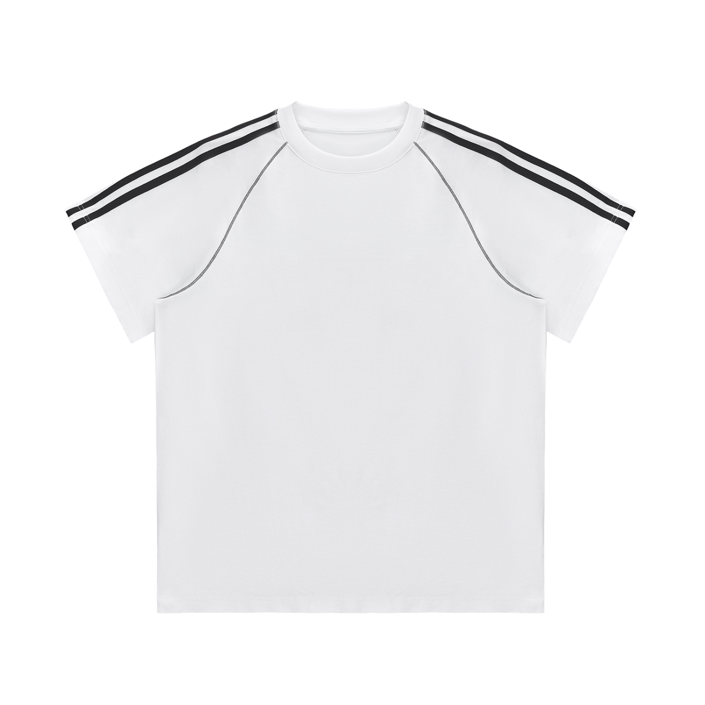 Striped Contrast Stitch T-Shirt