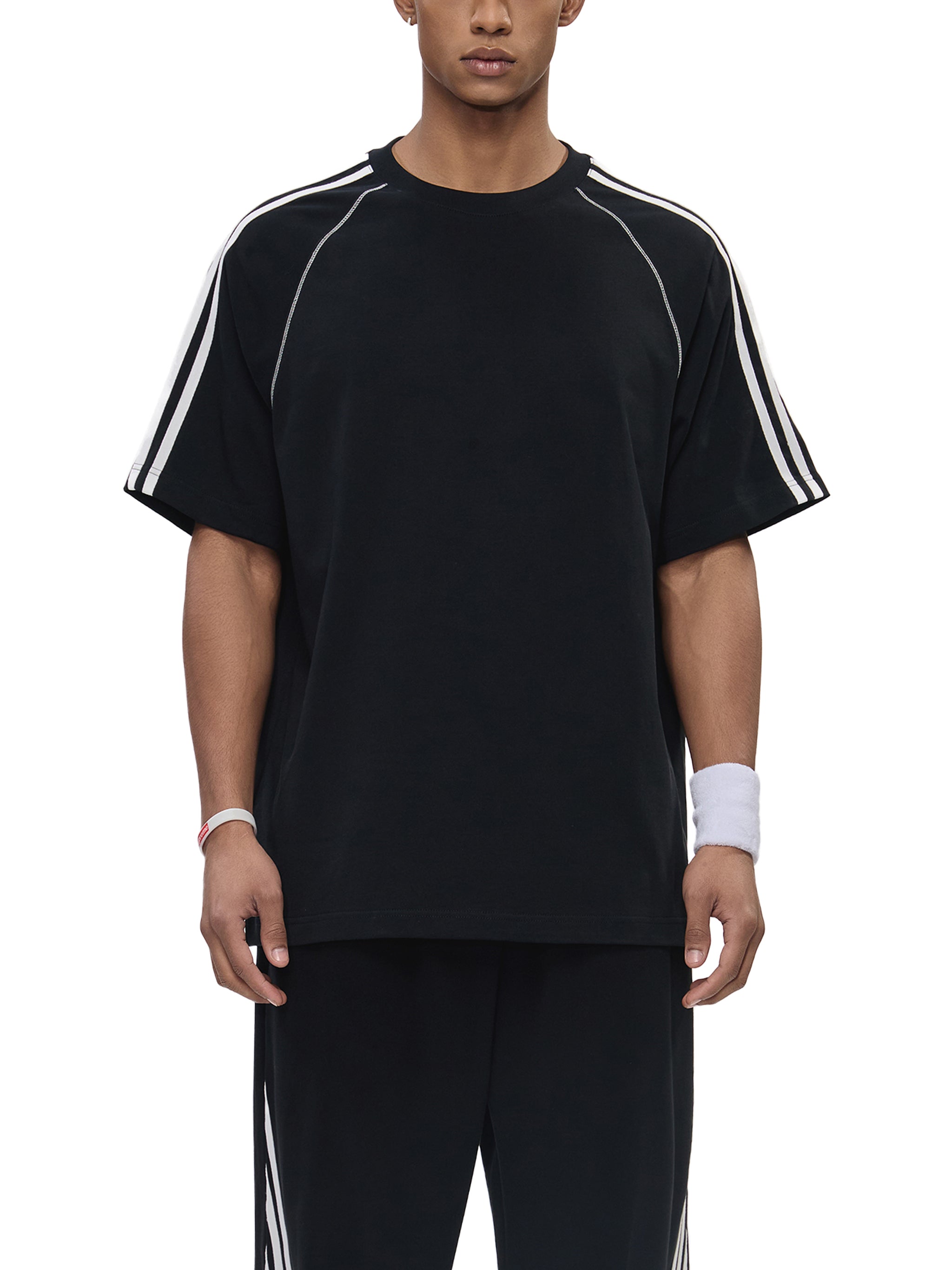 Striped Contrast Stitch T-Shirt